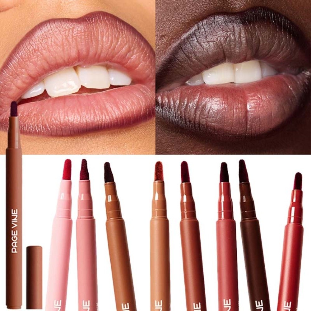 Matte Velvet Lip Tint Long Lasting - Crayon à lèvres brun velours, finition